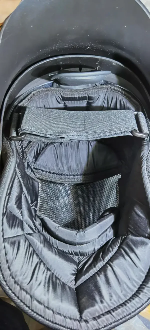 Interior view of Cobra Mask with head strap in place
