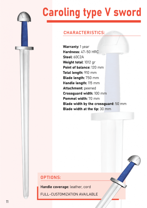 Carolingian type V arming sword, Viking sword, Norse arming sword details