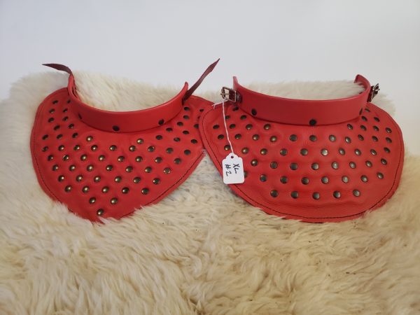 Burgundian Gorget, steel and leather gorget, neck protector, fencing neck protection, HEMA gorget