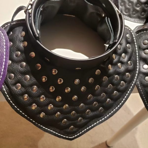 Black and steel Burgundian gorget
