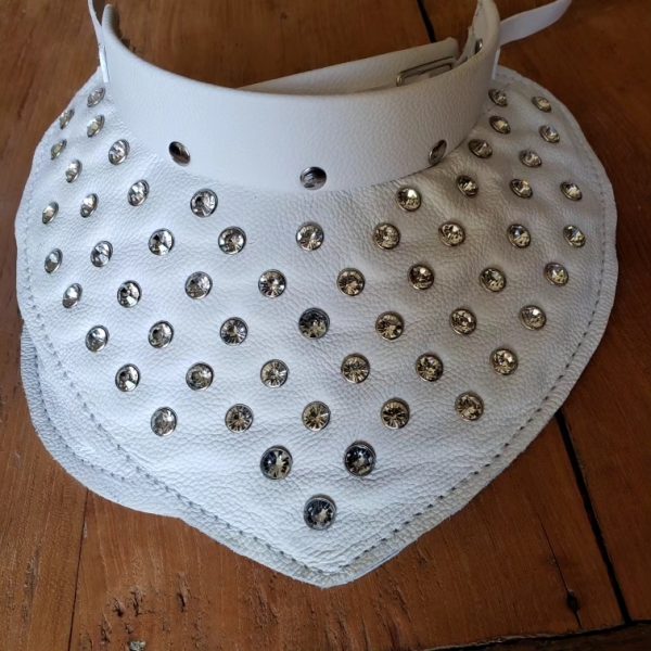 White and steel Burgundian gorget for HEMA and SCA