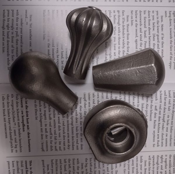 Wukusi Pommels, sword pommel, pommel, onion pommel, disk pommel, pear pommel, faceted pommel, diamond pommel, bulb pommel, Wukusi, Wuksui accessories, sword accessory