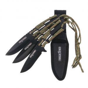 Throwing Knives with paracord grip – 3 pack
